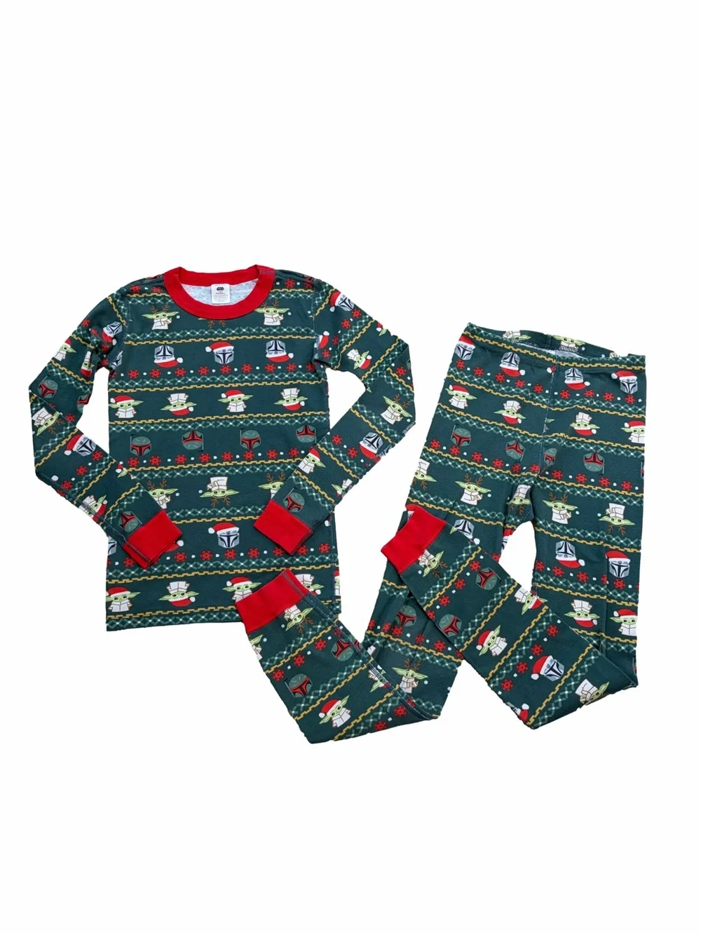 Hanna Andersson Size 150, 12, Star Wars The Mandalorian Green Holiday Pajamas
